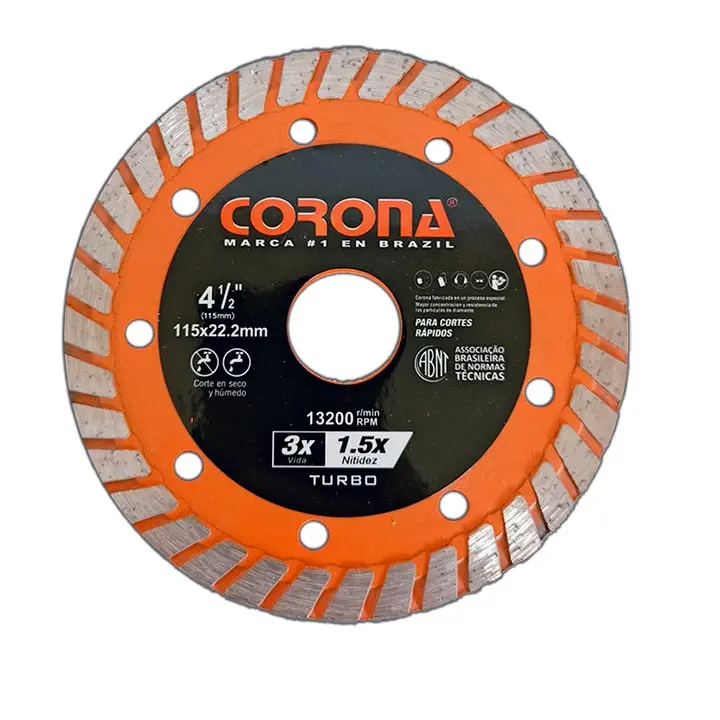DISCO DIAMOND PRO 4 1/2¨(115MM) TURBO MARCA: CORONA MOD: DTC115 (100PCS/1CJ)