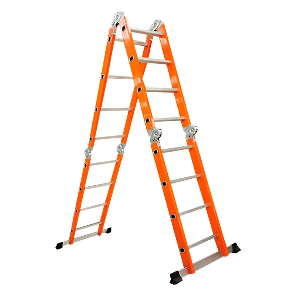 ESCALERA MULTIUSO DE ALUMINIO CON BISAGRA REFORZADA, MARCA: CORONA MOD: EM2016BG DE 16 PELDAÑOS