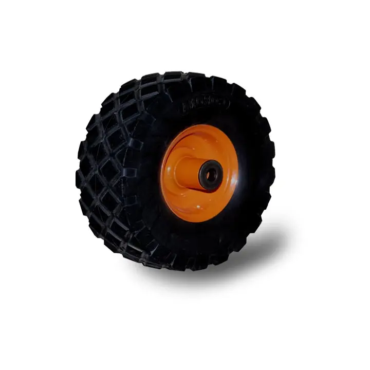 LLANTA CON ARO DE BURRITO SOLIDO 4.10/3.50-4 MARCA: CORONA, MOD: PUC200  (10PC/1 SACO)