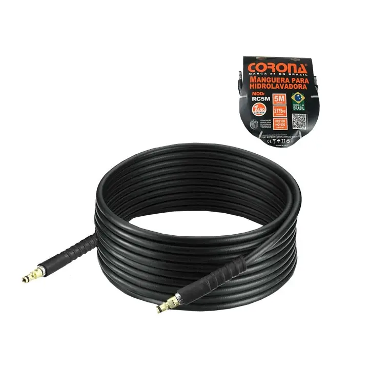 MANGUERA DE HIDROLAVADORA DE 5 METROS NORMAL COMPATIBLE: HC2100, HC1900 MOD: RC5M (14PCS/1CJ)