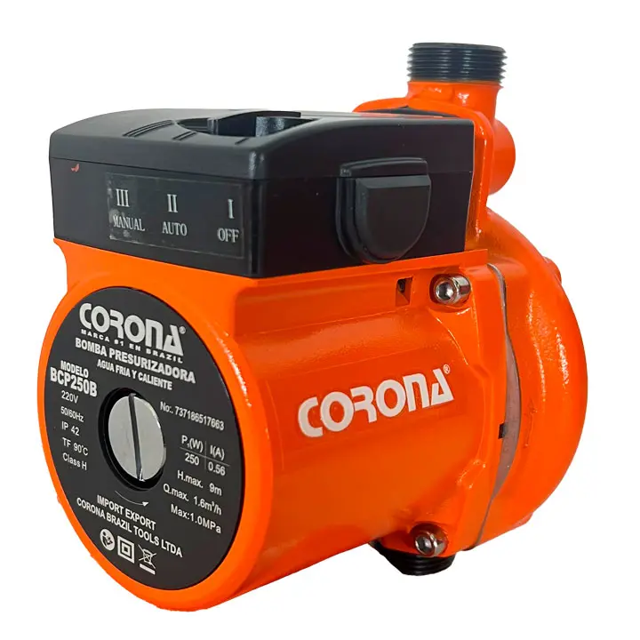 BOMBA PRESURIZADORA 250W MARCA: CORONA MOD: BCP250B (8PC/1CTN)